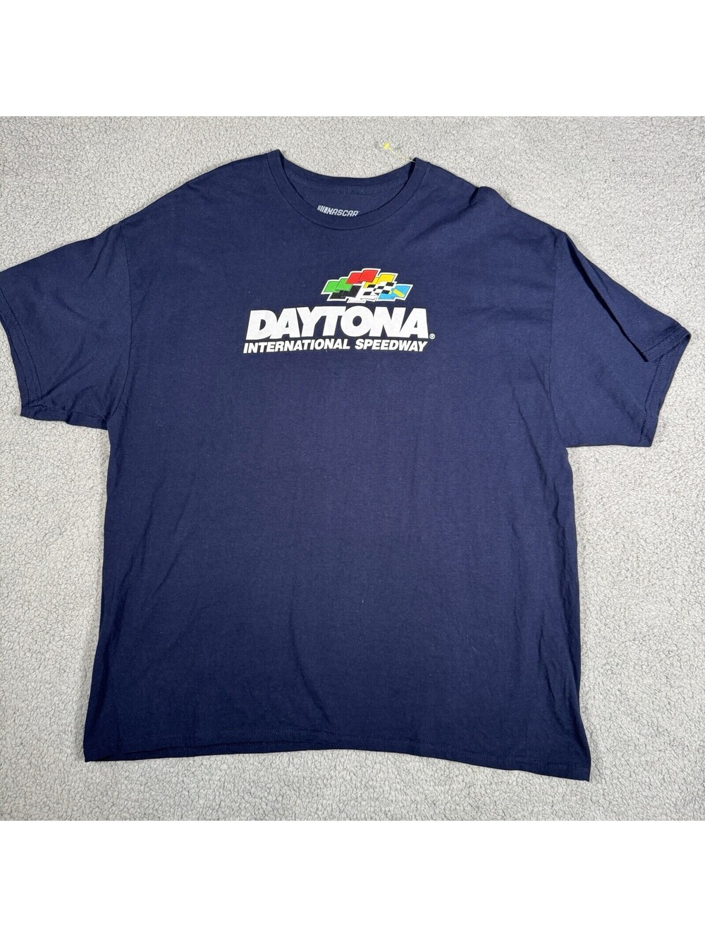 Daytona International Speedway Shirt Mens 2XL Navy Blue Short Sleeve T Crew